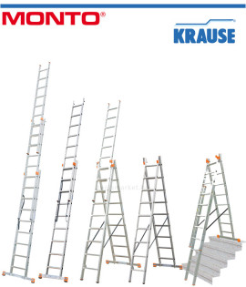 Професионална трираменна алуминиева стълба KRAUSE Tribilo 3x10, 3.00m